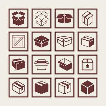 Box icons Stock Illustration