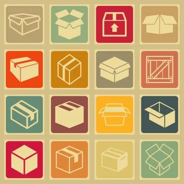Box icons Stock Illustration