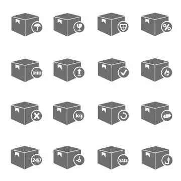 Box icons Stock Illustration