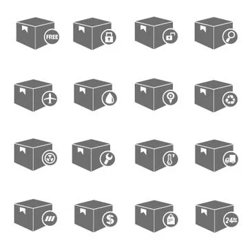 Box icons Stock Illustration