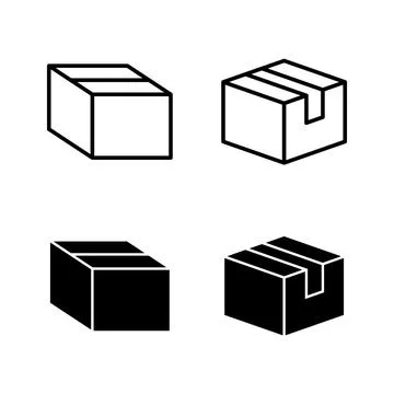 Box icons vector. box sign and symbol, parcel, package Stock Illustration