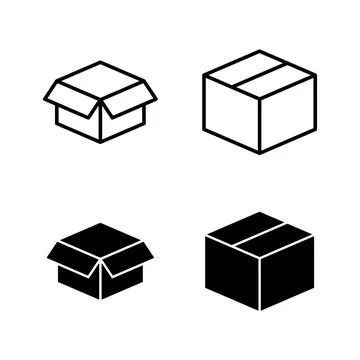 Box icons vector. box sign and symbol, parcel, package Stock Illustration