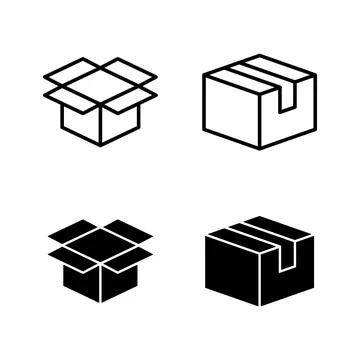 Box icons vector. box sign and symbol, parcel, package Illustrazione stock