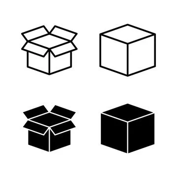 Box icons vector. box sign and symbol, parcel, package Illustrazione stock