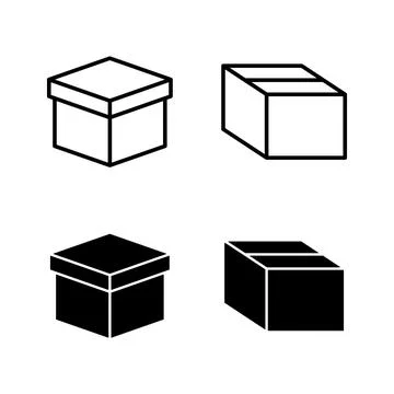 Box icons vector. box sign and symbol, parcel, package Illustrazione stock