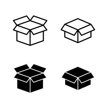 Box icons vector. box sign and symbol, parcel, package Illustrazione stock