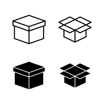 Box icons vector. box sign and symbol, parcel, package 库存插图