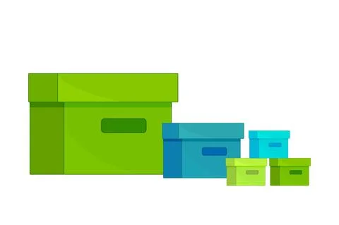 Box isolated on white background. Square color box. Stock Illustration