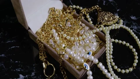 Box With Jewelry Stock Footage 151919986