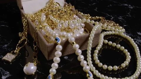 Box With Jewelry Stock Footage 151930982