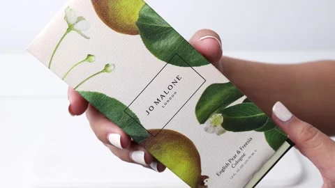 A box of Jo Malone perfume Stock Footage 195595357