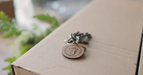 Box, keys or relocation with outdoor of new house for property investment or Stock Footage 316200350