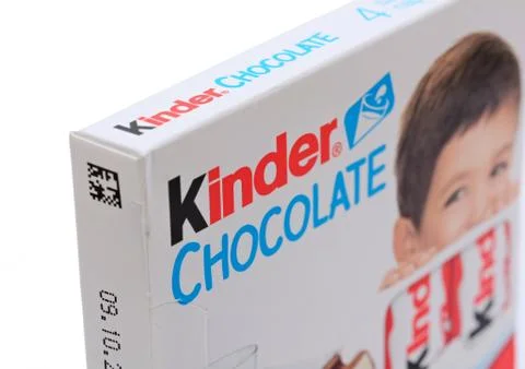 Box of Kinder chocolate bars 스톡 사진