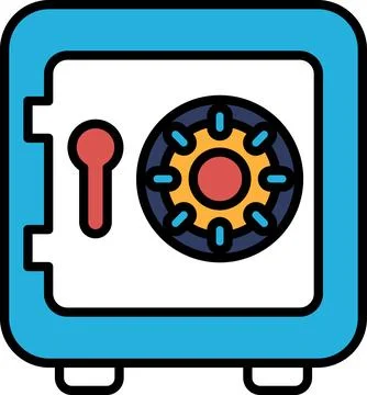 A box with a knob and a circle with a dot in the middle Ilustración de archivo