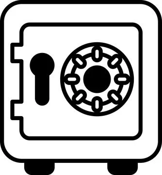 A box with a knob and a circle with a dot in the middle 스톡 일러스트