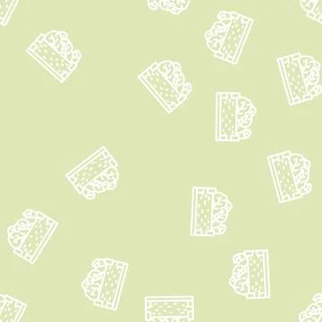 Box lettuce line vector seamless pattern Illustrazione stock