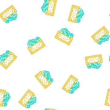 Box lettuce vector seamless pattern Ilustración de archivo
