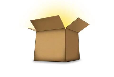 Box with light from inside Stock Photos
