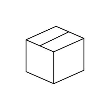 Box line icon. Closed box outline Stock Illustration
