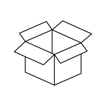 Box line icon. Open box outline Stock Illustration