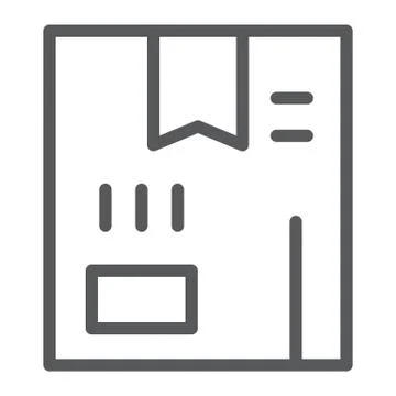 Box line icon, parcel and package, cardboard sign, vector graphics, a linear Illustrazione stock