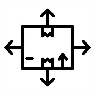 Box line icon vector illustration isolated on white background Ilustração Stock