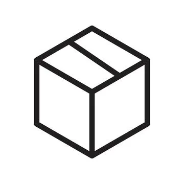 Box linear logo mark in black and white Illustrazione stock