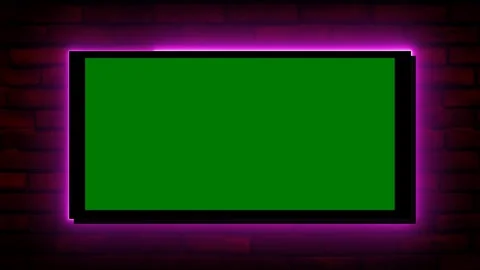 Box lines neon light effect green screen background Stock Footage 295163649