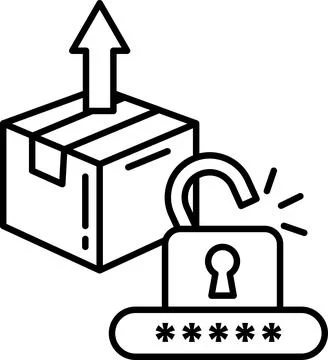 A box with a lock on it and a keyhole Illustrazione stock