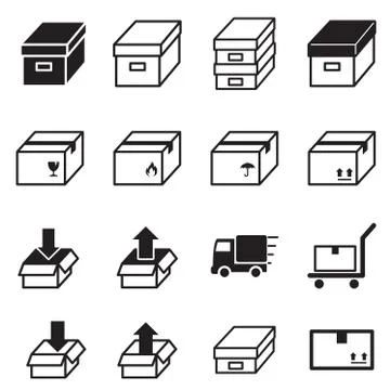 Box &amp; Logistic delivery icons. Vector illustration Symbol Illustrazione stock