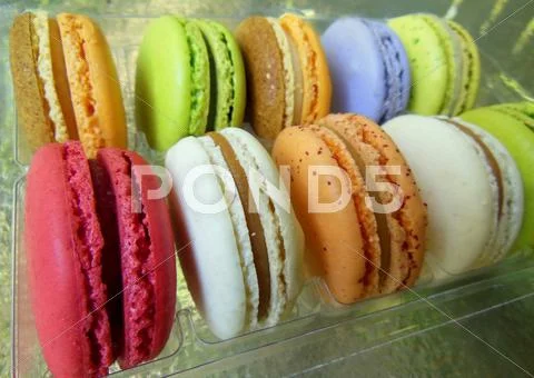 Box of macarons Stock Photos