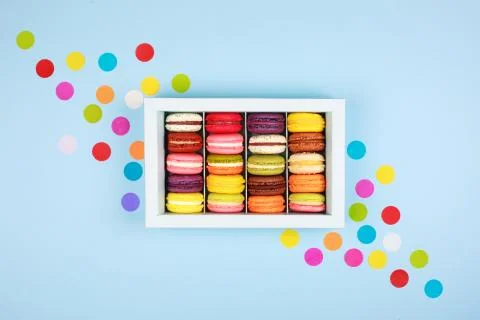 Box of macarons Stock Photos