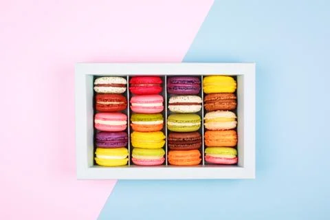 Box of macarons Stock Photos