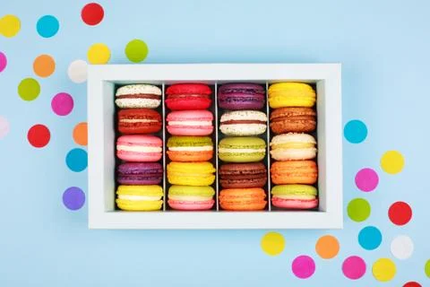 Box of macarons Stock Photos
