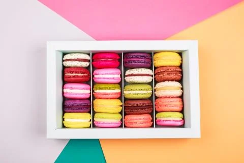 Box of macarons Stock Photos
