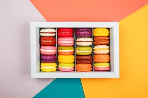 Box of macarons Stock Photos