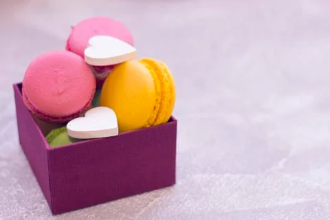 A box of macaroons Stock Photos