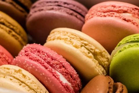 Box of macaroons Stock Photos