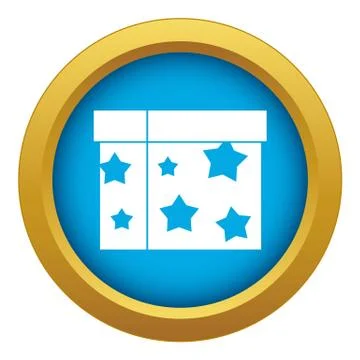 Box magician icon blue vector isolated Stock Illustration