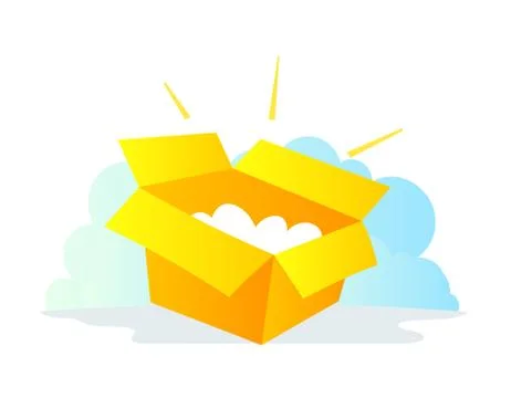 Box by mail package icon. Delivery service post office. The premium account. Stock Illustration