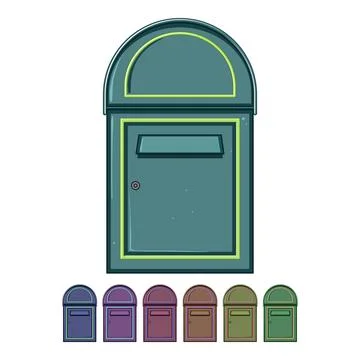 Box mailbox letter cartoon vector graphic Stock Illustration