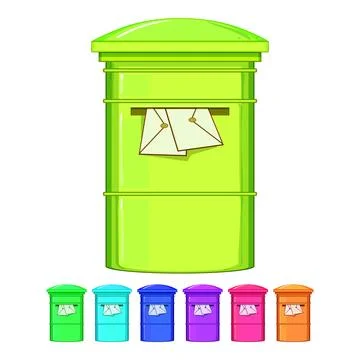 Box mailbox letter cartoon vector graphic Stock Illustration