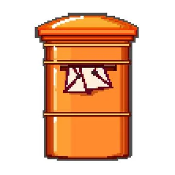 Box mailbox letter pixel art vector illustration Stock Illustration