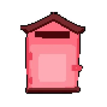 Box mailbox mail pixel art vector illustration Stock Illustration