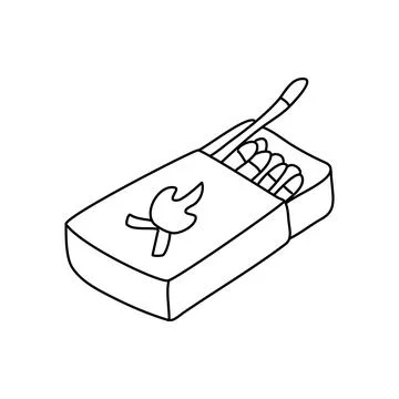 Box of matches in doodle style Stock Illustration