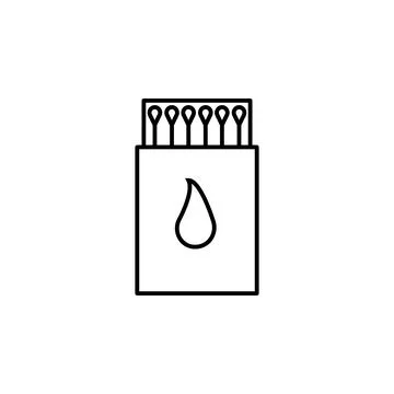 Box of matches icon element of camping icon for mobile concept and web apps.  Stock Illustration