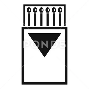 Box matches icon, simple style Stock Illustration
