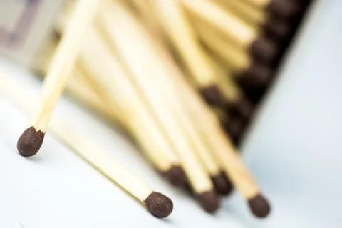 Box of matches, isolated on white background Photos