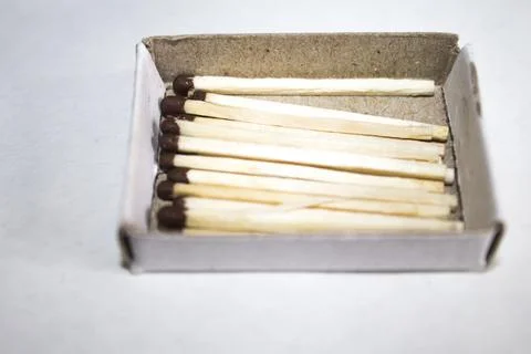 Box matches, matchbox on white background Stock Photos