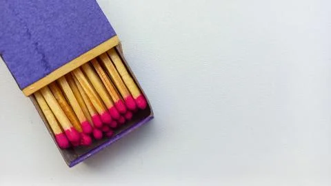 Box of Matches with Pink Tips Stock Photos